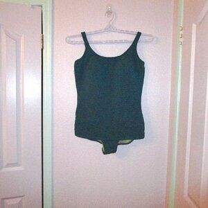 Womens One Piece Swimsuit Size 22W Maillot Teal Slimming Textured Retro Pin Up